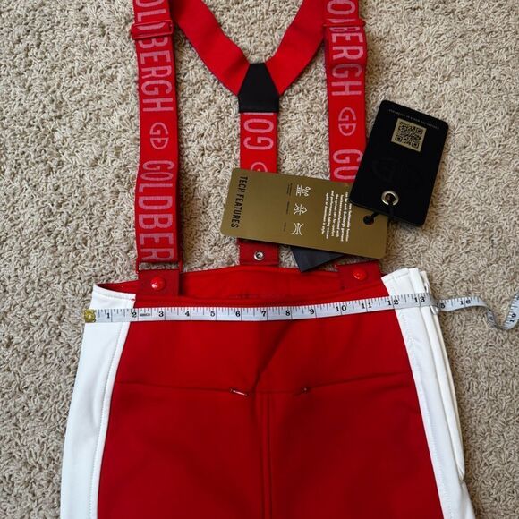 GOLDBERGH WOMEN'S HIGH END SALOPETTE SKI PANTS BIB FLAME RED NWT US 6 - Picture 5 of 8